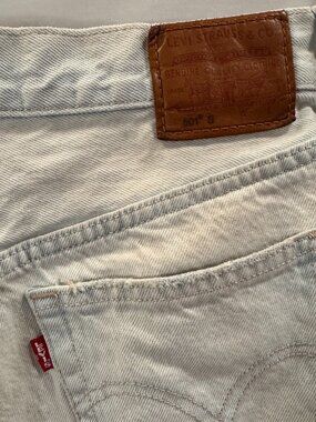 Levi's Premium 501 S Skinny Light Wash Distressed Raw Hem Jeans High Rise